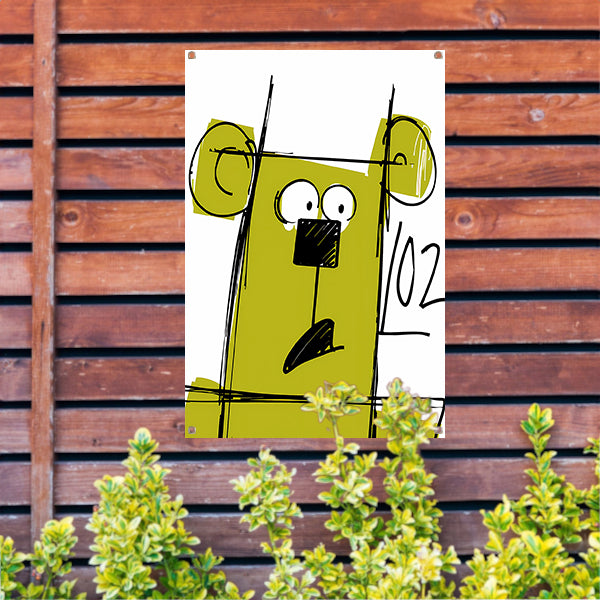 Abstracte beer met cijfers tuinposter