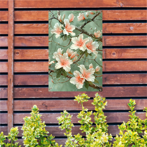 Sierlijke Bloemenpracht met Natuurlijke Elegance tuinposter