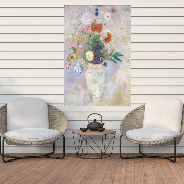 Vaas met bloemen - Odilon Redon tuinposter