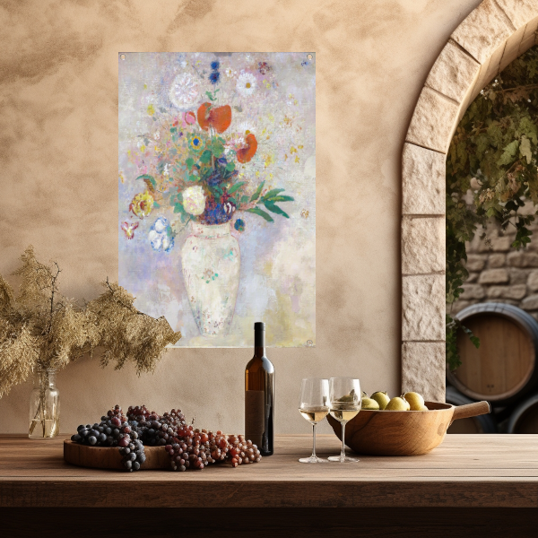 Vaas met bloemen - Odilon Redon tuinposter