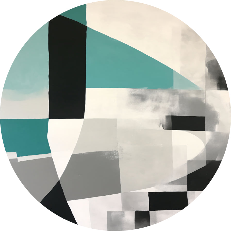Abstracte Harmonie in Zwart en Wit forex muurcirkel