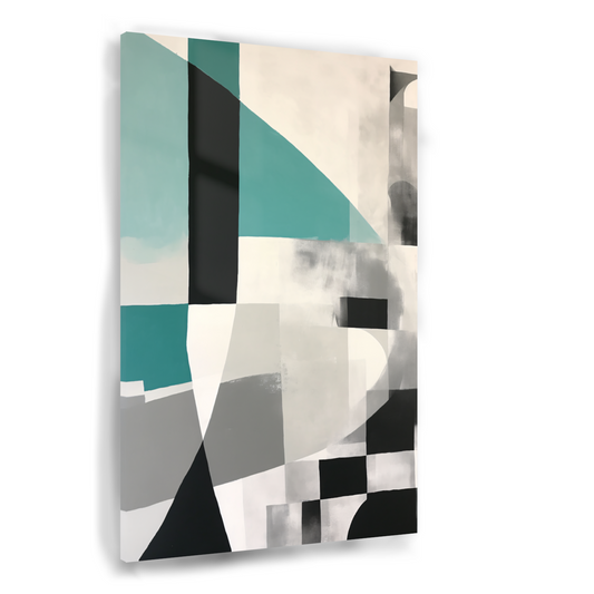 Abstracte Harmonie in Zwart en Wit Acrylglas