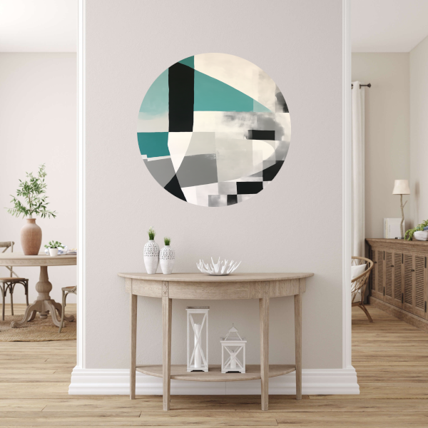 Abstracte Harmonie in Zwart en Wit forex muurcirkel