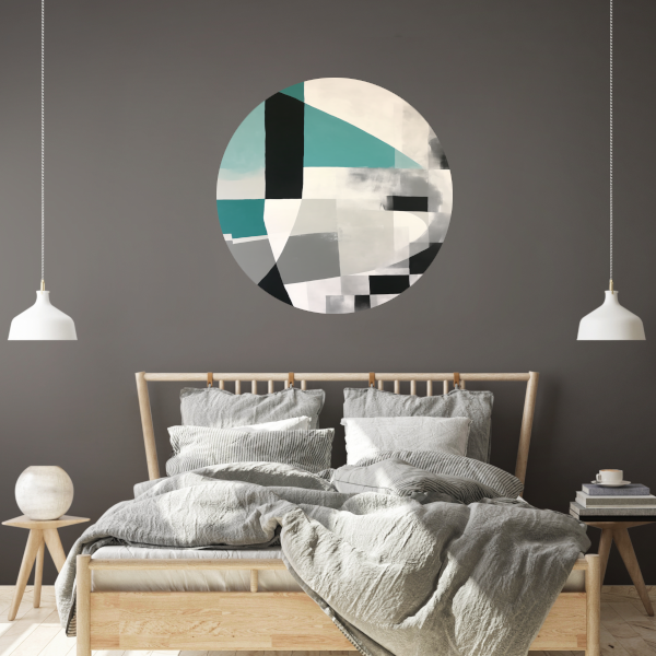 Abstracte Harmonie in Zwart en Wit forex muurcirkel