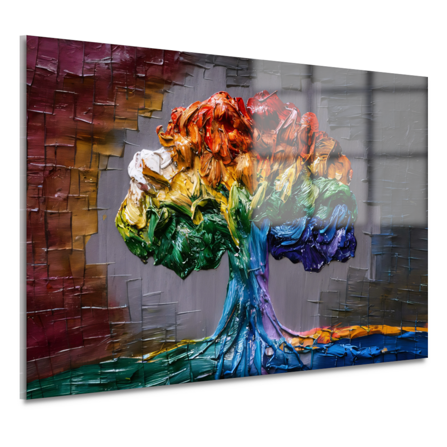 Levendige Impressie van een Kleurrijke Boom acrylglas