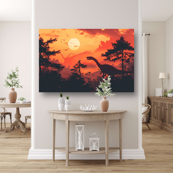 Dinozonsondergang canvas