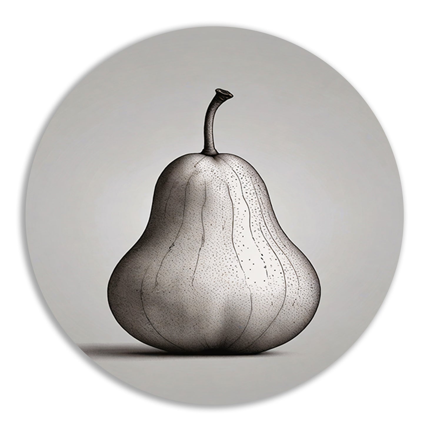 Minimalistische Peer in Zwart en Wit aluminium muurcirkel