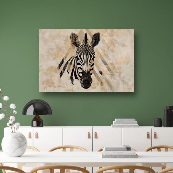 Abstracte Zebra in Geometrische Harmonie canvas