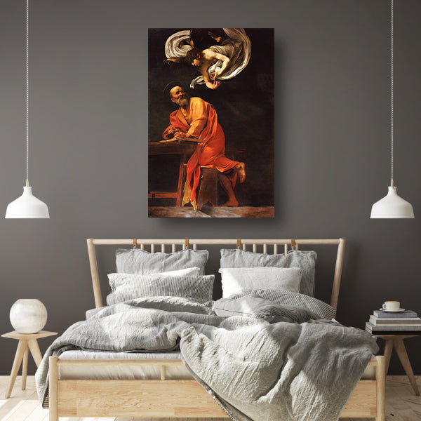 De inspiratie van Sint Matteüs - Caravaggio poster