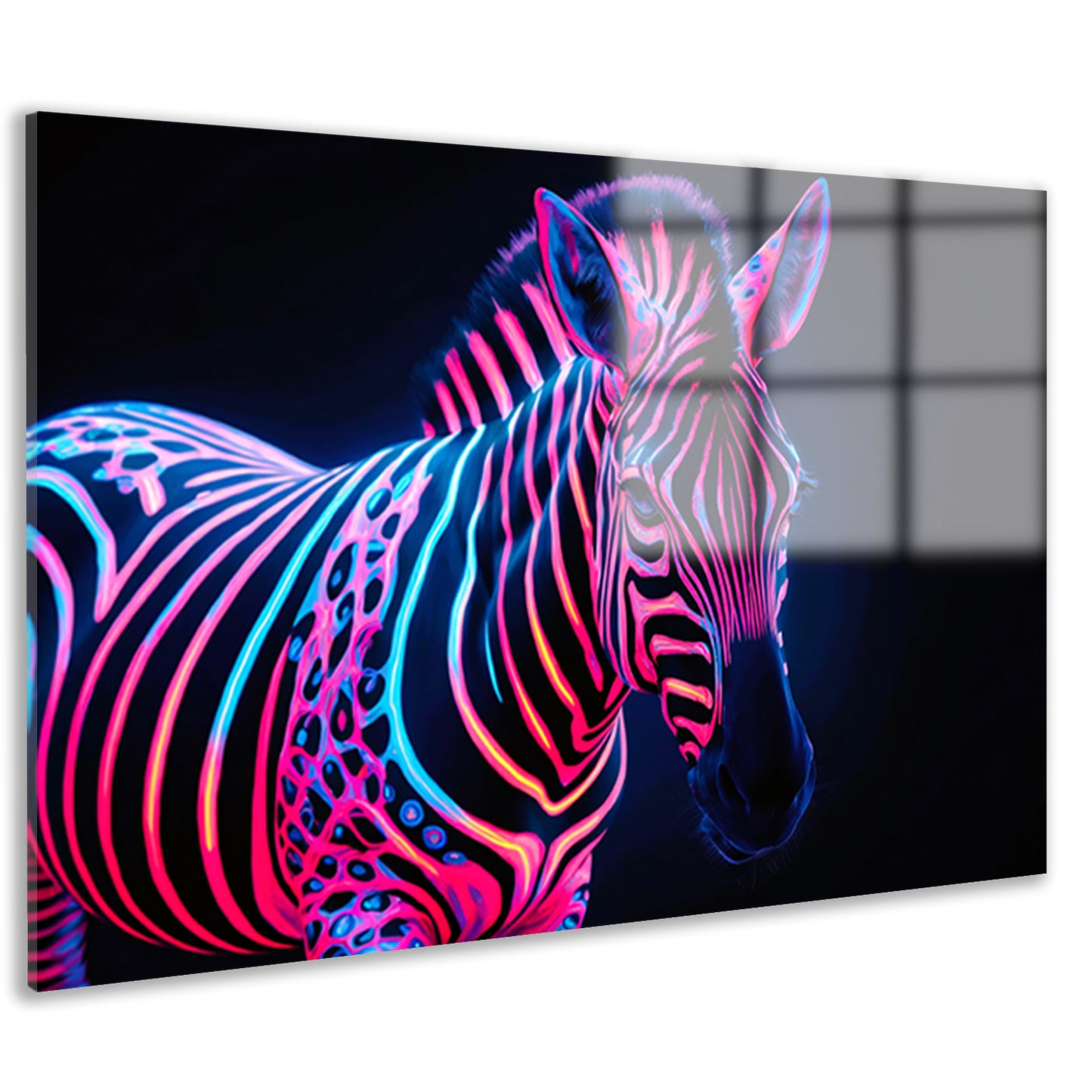 Futuristische neon zebra kunstafbeelding acrylglas