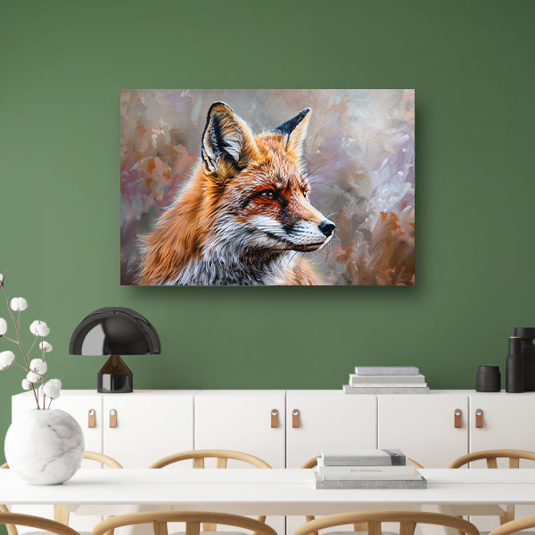 Realistisch en gedetailleerd schilderij van een vos poster