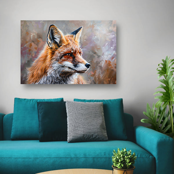Realistisch en gedetailleerd schilderij van een vos poster