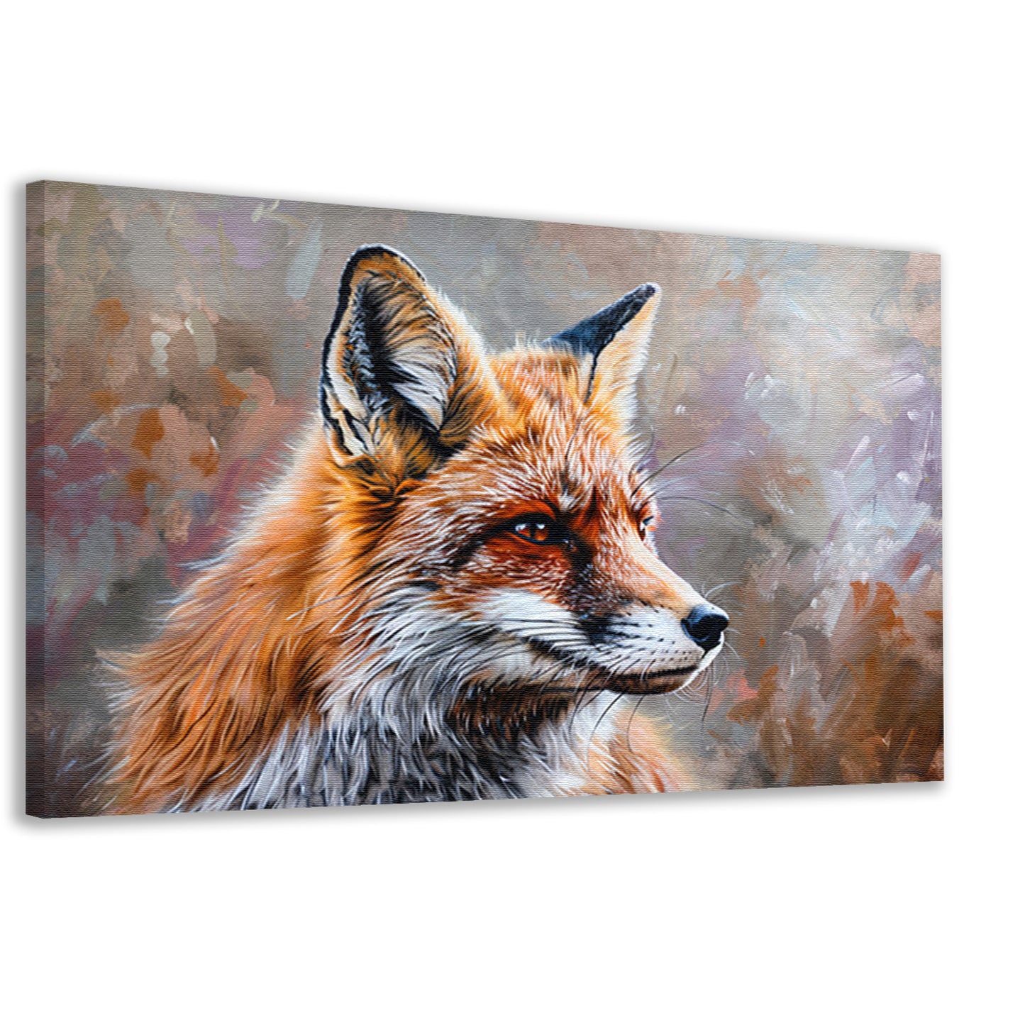 Realistisch en gedetailleerd schilderij van een vos canvas