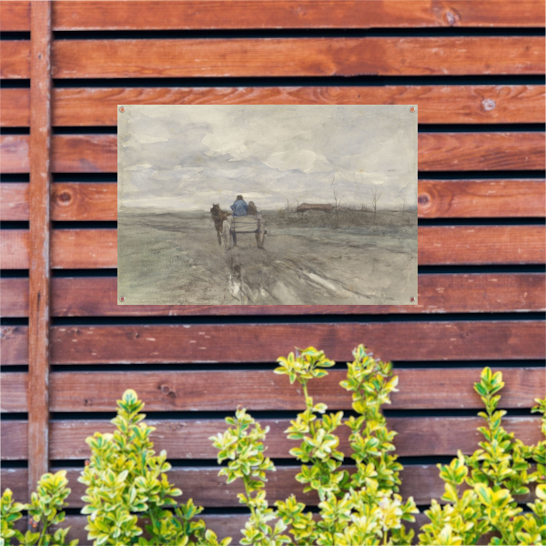 Boerenkar op een landweg - Anton Mauve tuinposter
