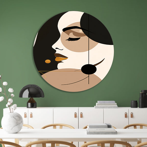 Abstracte Vrouwelijke Elegantie in Monochroom Goud forex muurcirkel