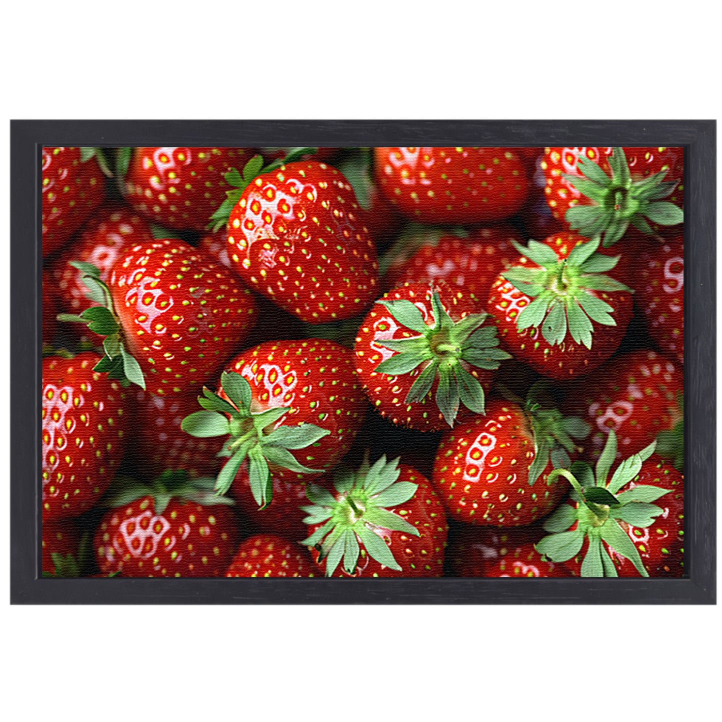 Schaal vol aardbeien canvas met baklijst