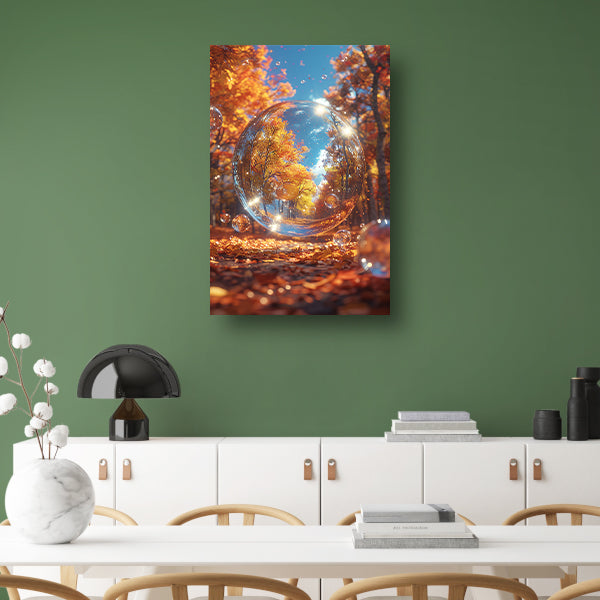 Herfstbol met Bomen in Bos canvas