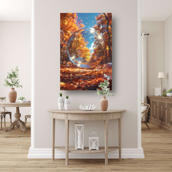 Herfstbol met Bomen in Bos canvas