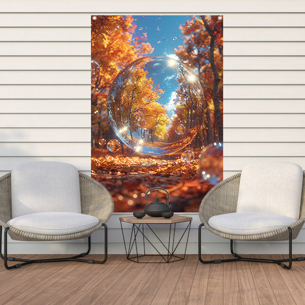 Herfstbol met Bomen in Bos tuinposter