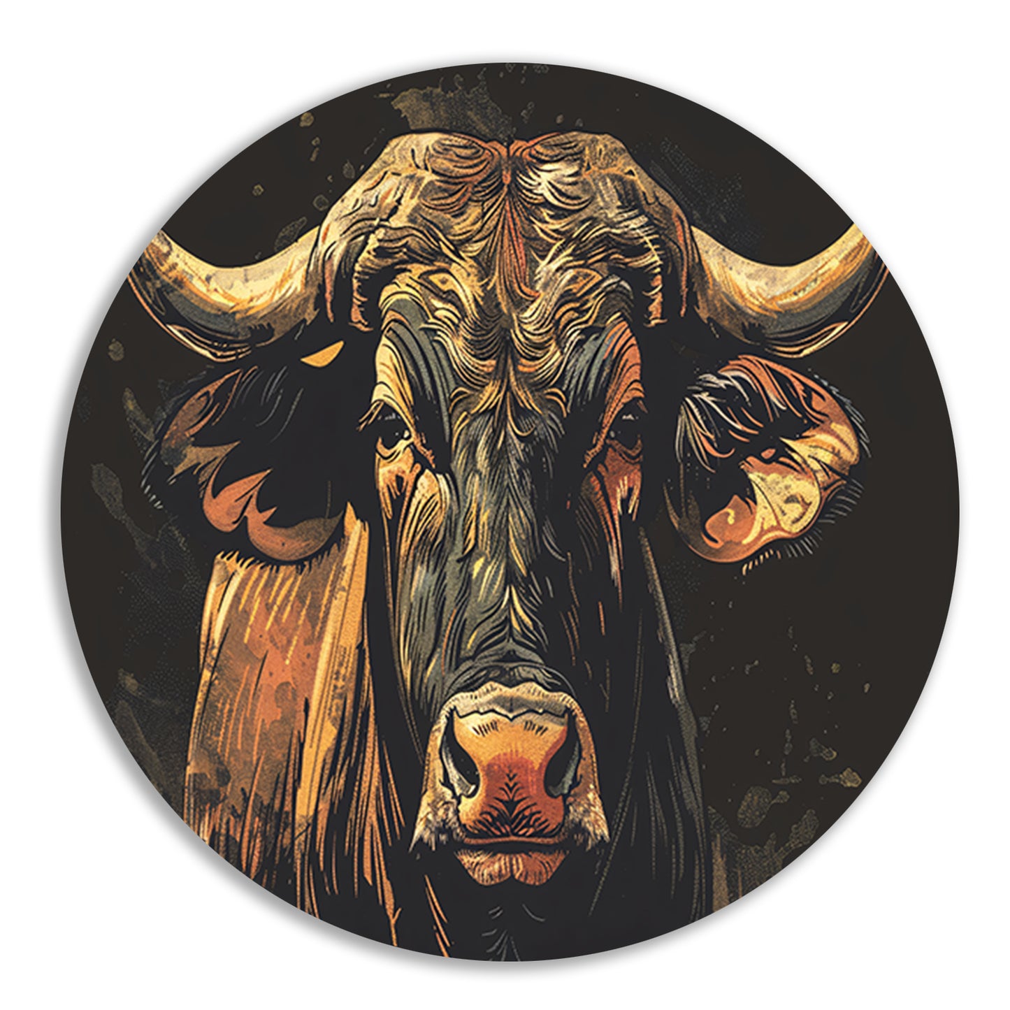 Majestueuze stier in klassieke kunststijlen forex muurcirkel