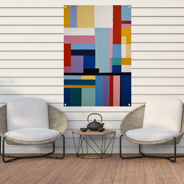 Abstracte Dans van Geometrie en Kleur tuinposter