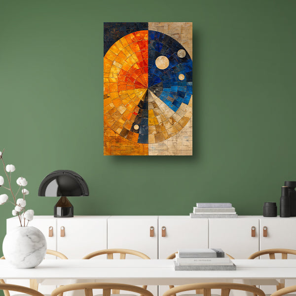 Abstract cirkel met rechthoeken canvas