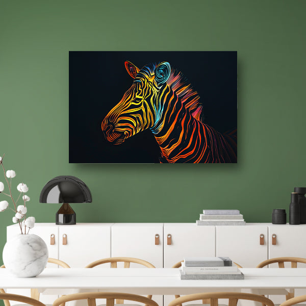 Abstracte Neon Zebra met Psychedelische Patronen acrylglas