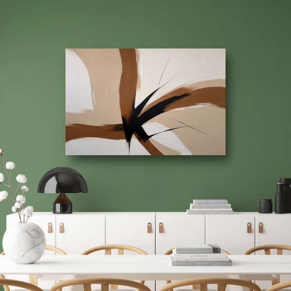 Abstracte aardetinten met dynamische lijnen poster