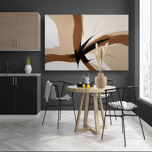 Abstracte aardetinten met dynamische lijnen poster