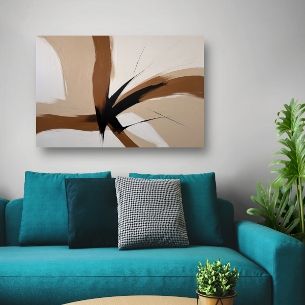 Abstracte aardetinten met dynamische lijnen poster