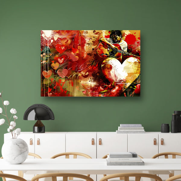 Kleurrijke expressie van muziek en liefde poster