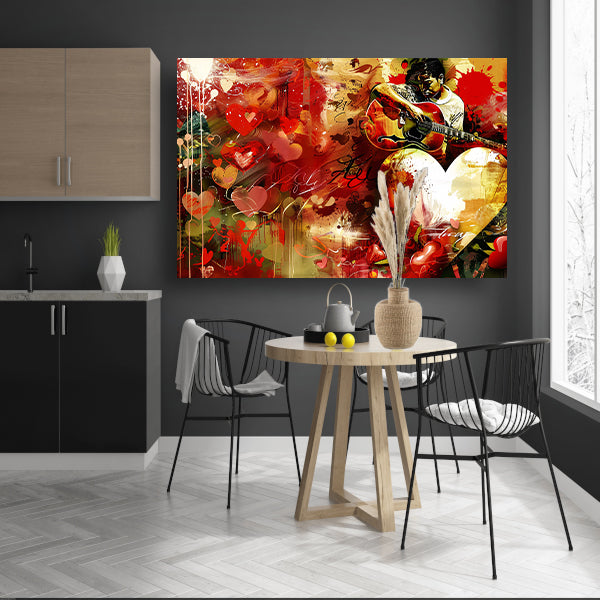 Kleurrijke expressie van muziek en liefde poster