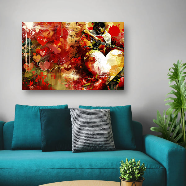 Kleurrijke expressie van muziek en liefde poster