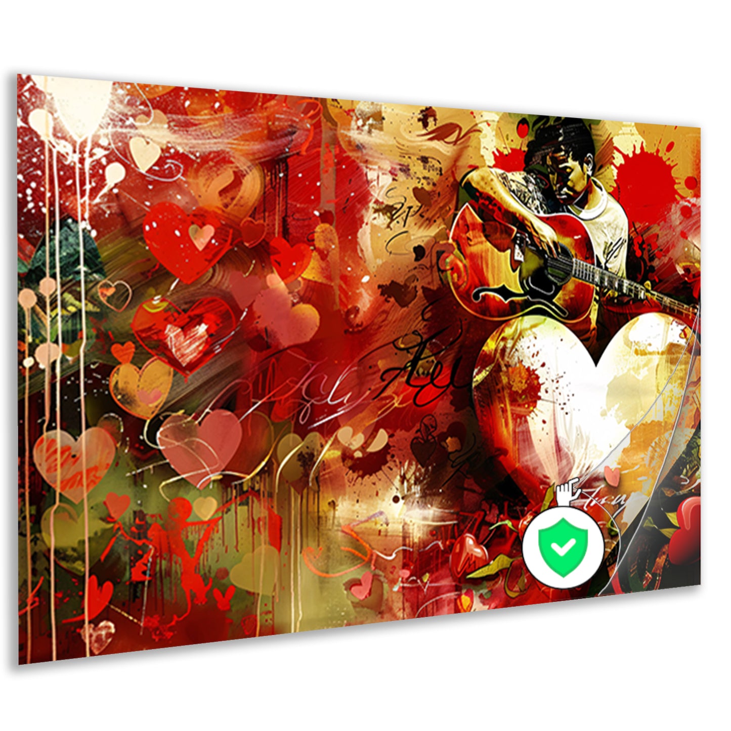 Kleurrijke expressie van muziek en liefde poster