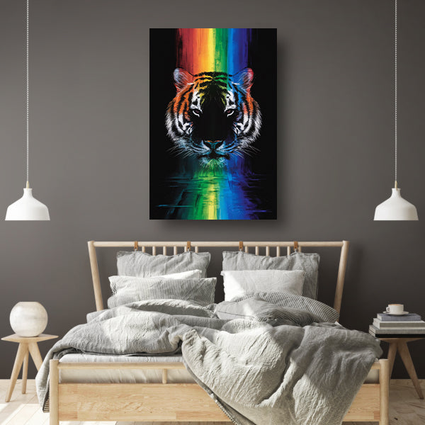 Majestueuze tijger met regenboogkleuren acrylglas