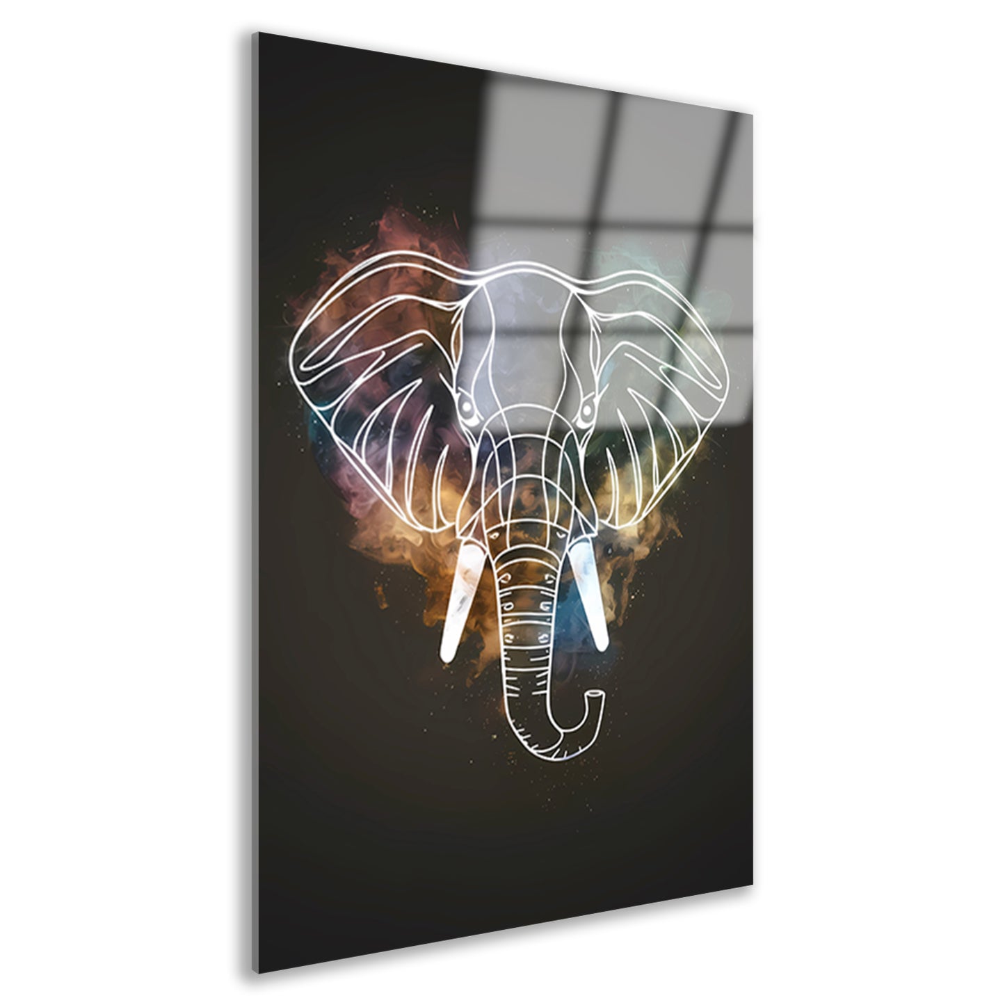 Minimalistische Olifant in Kosmische Nevel acrylglas