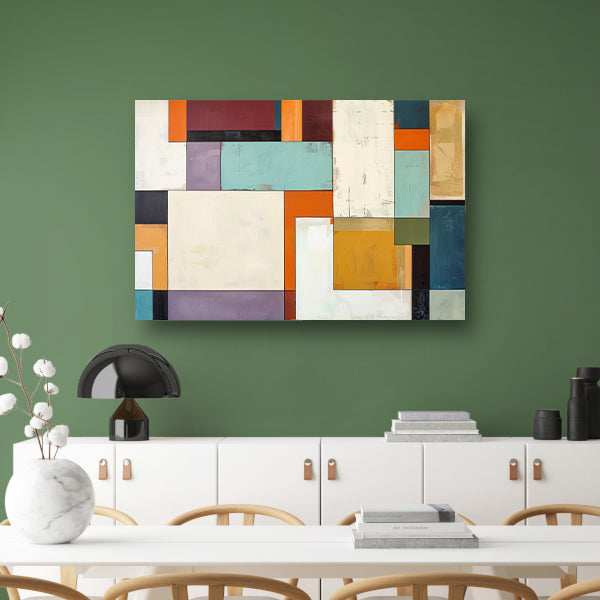 Kleurrijke abstracte geometrische rechthoeken kunstwerk poster