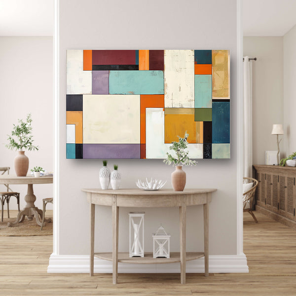 Kleurrijke abstracte geometrische rechthoeken kunstwerk poster
