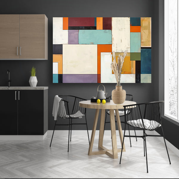 Kleurrijke abstracte geometrische rechthoeken kunstwerk poster