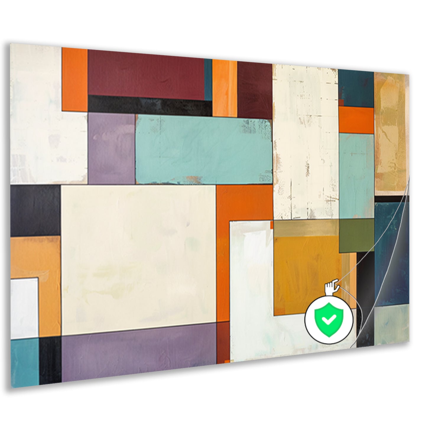 Kleurrijke abstracte geometrische rechthoeken kunstwerk poster