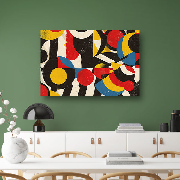 Geometrische compositie van kleur en vorm acrylglas