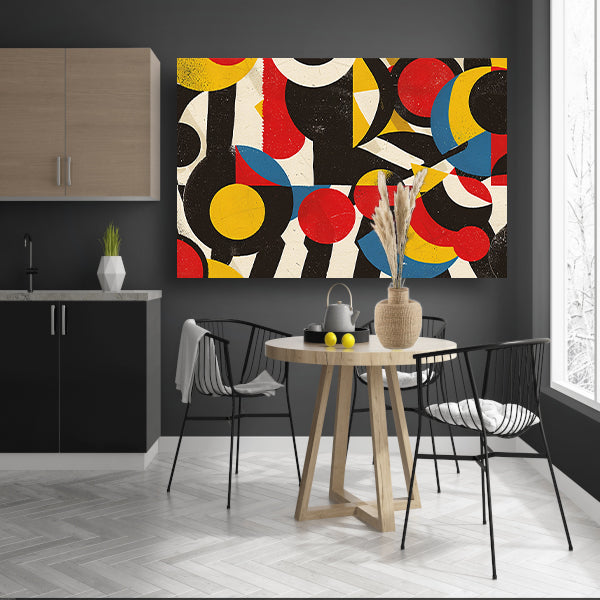 Geometrische compositie van kleur en vorm acrylglas