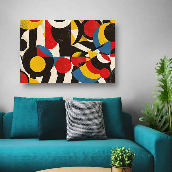 Geometrische compositie van kleur en vorm acrylglas