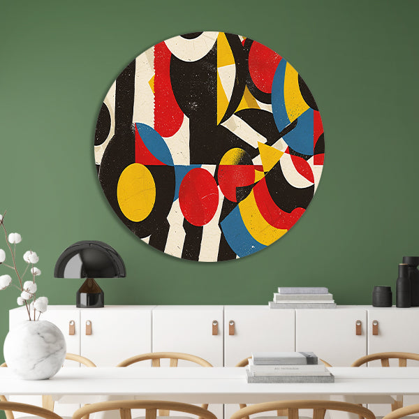 Geometrische compositie van kleur en vorm forex muurcirkel