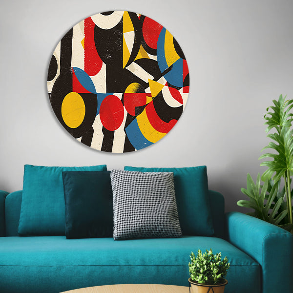 Geometrische compositie van kleur en vorm forex muurcirkel