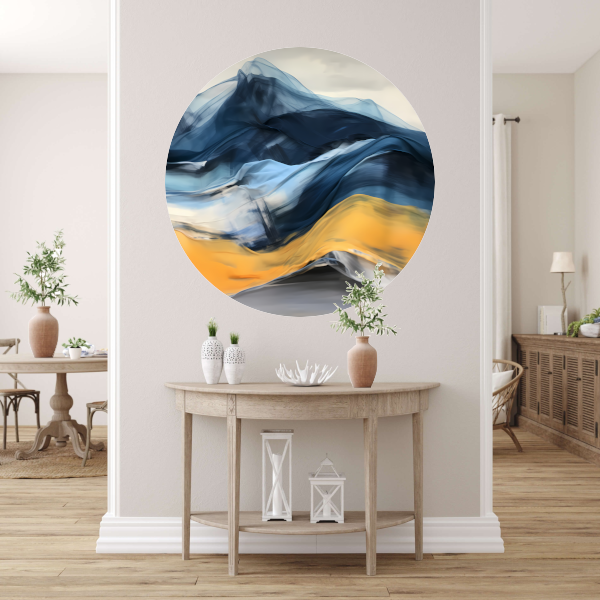 Een Zee van Blauw en Gouden Licht forex muurcirkel