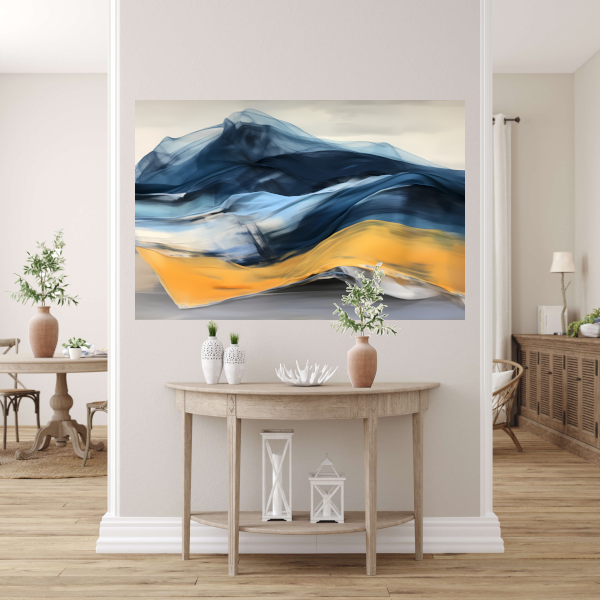 Een Zee van Blauw en Gouden Licht poster
