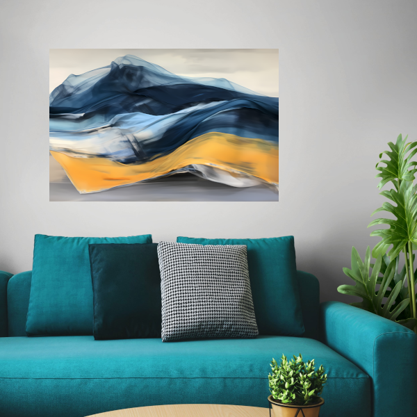Een Zee van Blauw en Gouden Licht poster