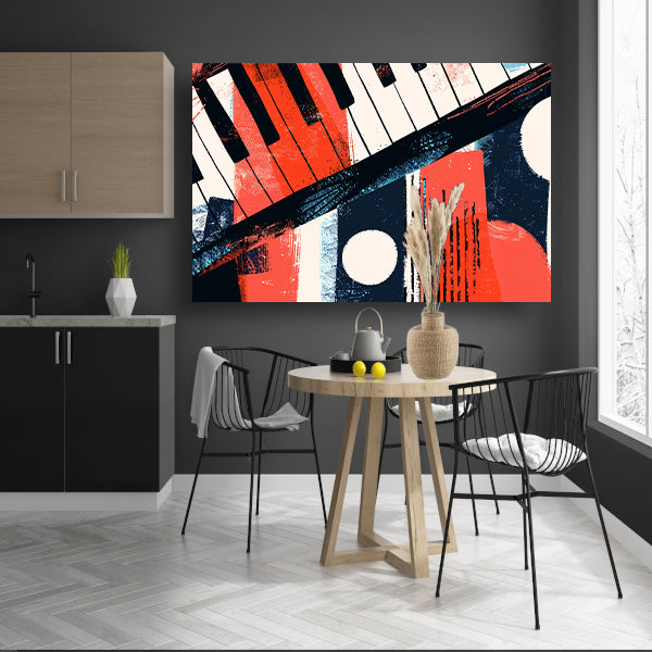 Abstracte pianoklanken in levendige kleuren poster