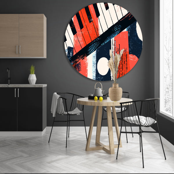 Abstracte pianoklanken in levendige kleuren forex muurcirkel